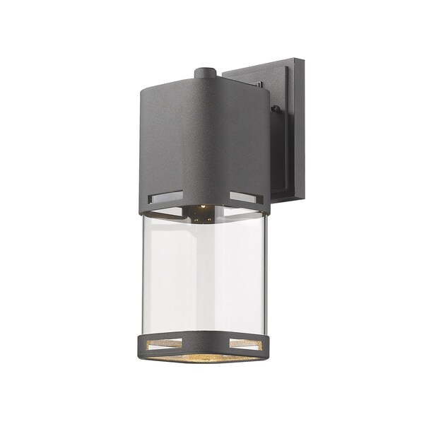 Z-Lite Lestat 1 Light Outdoor Wall Light, Black & Clear 562M-BK-LED - main